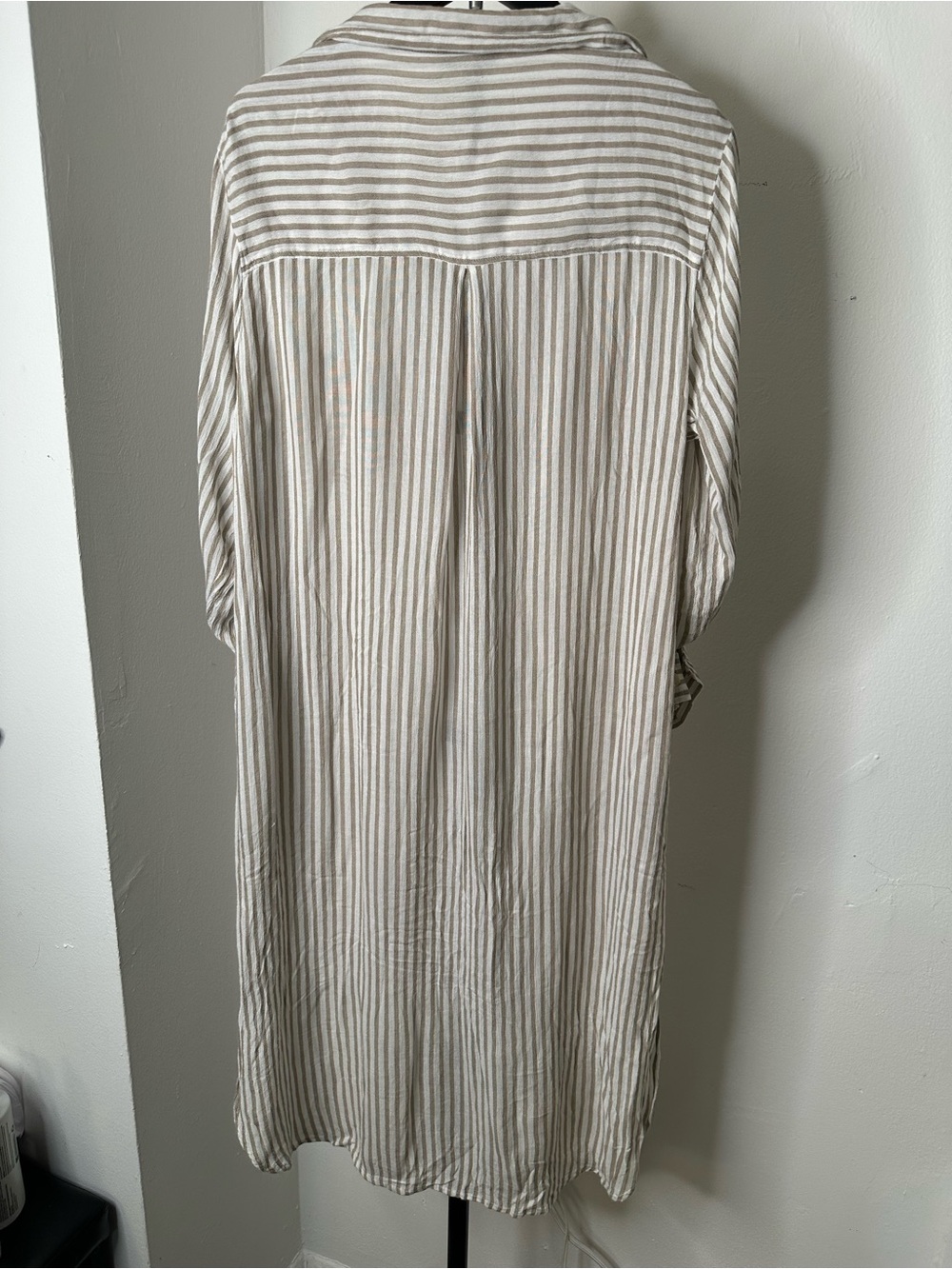 Blue Island Striped Roll Tab Tunic Shirt Dress Cover Up Size L - Picture 3 of 8